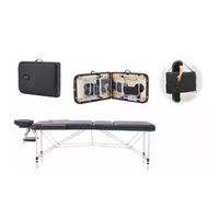 Camilla Masaje 3 Cuerpos Portatil Madera Color Negro