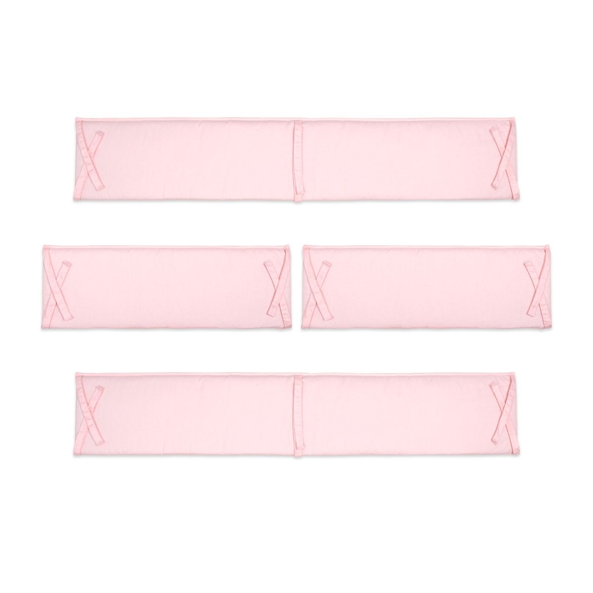ATURE - Set 4pcs Protector Cuna Bebé Algodón 130x24 70x24cm Rosa