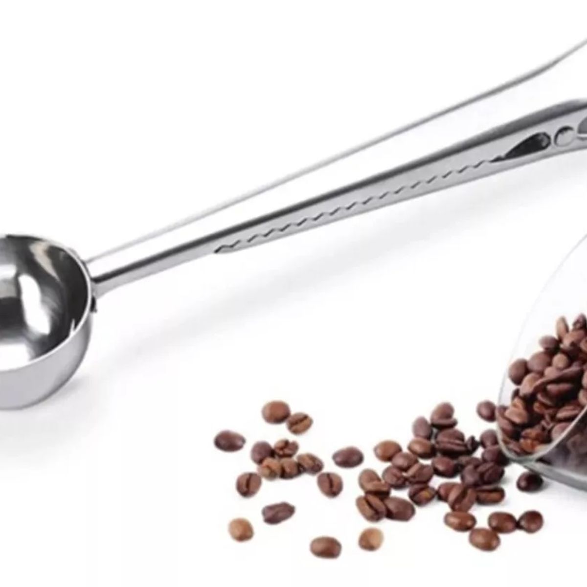 GENERICO - Cuchara Porcionadora Café Molido Acero Inoxidable Clip Pinza