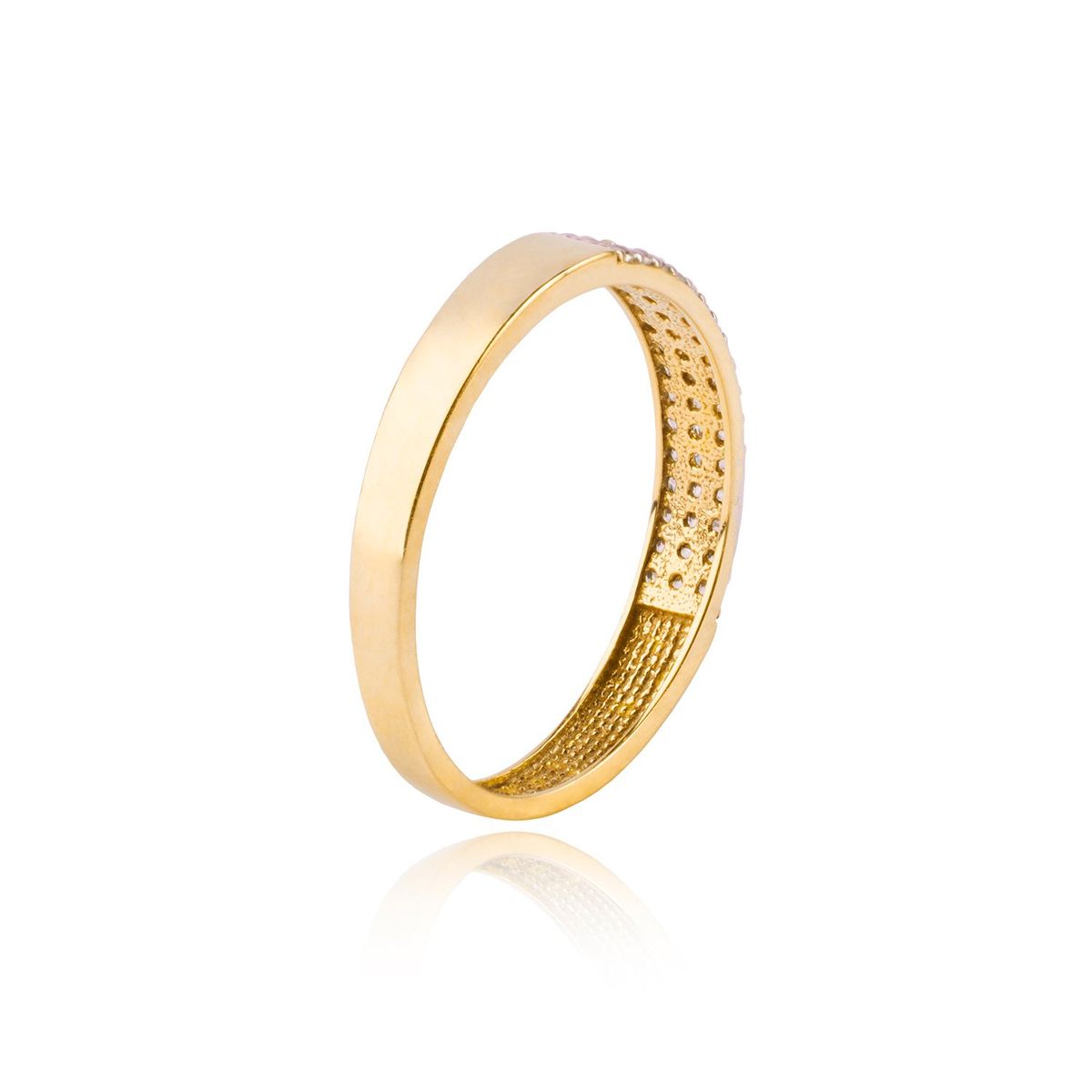 JB JOYAS BARON - Anillo Compromiso de Oro 18Kt Triple Cintillo Circón