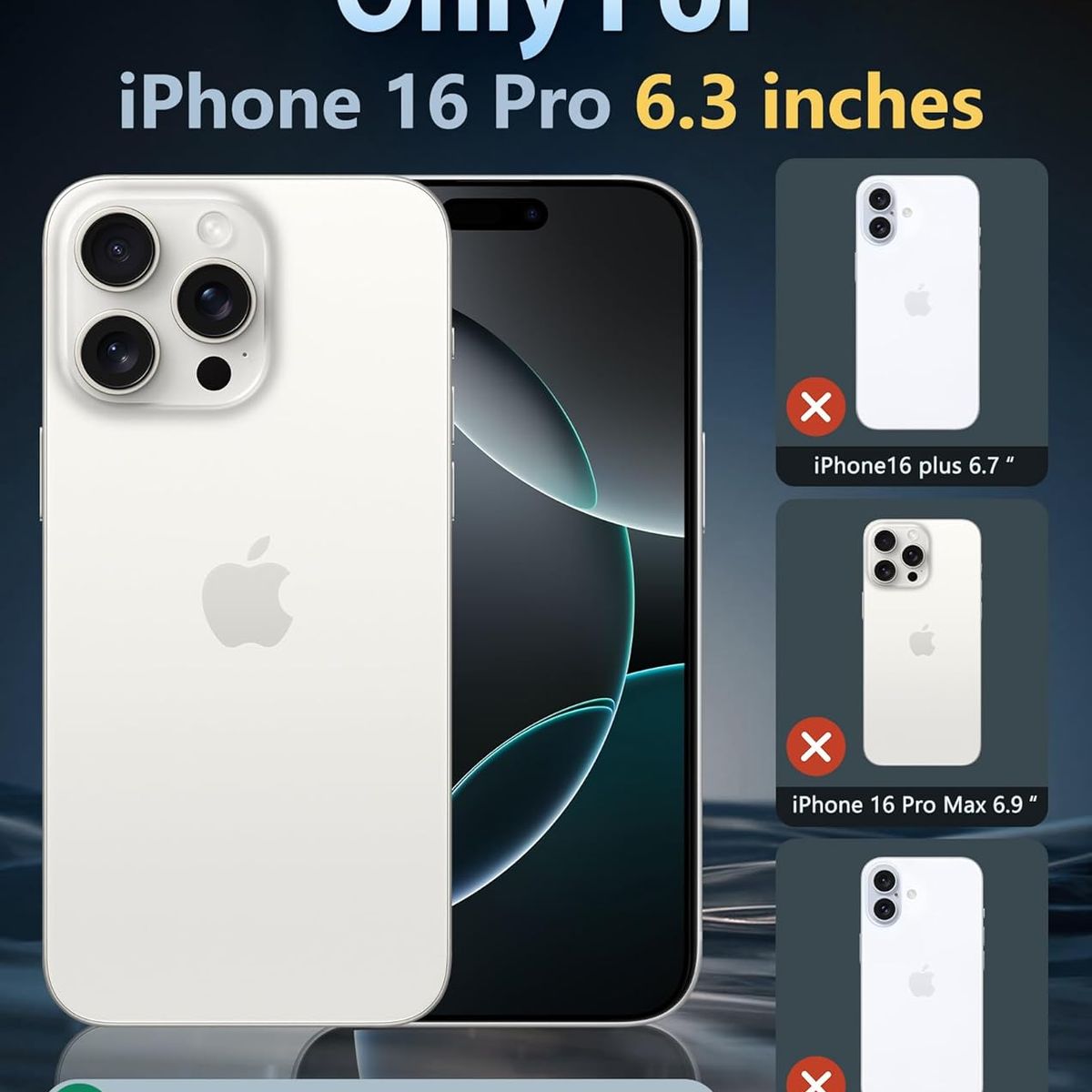 GENERICO - Carcasa para iPhone 16 Pro MagSafe Transparente Reforzada