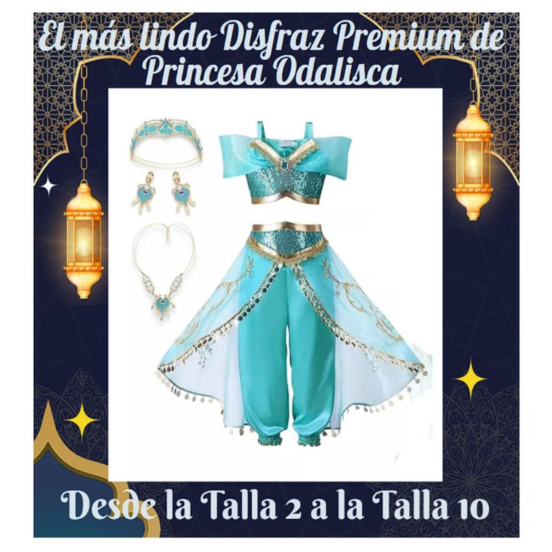 GENERICO - Disfraz Princesa Odalisca Premium incluye accesorios T8