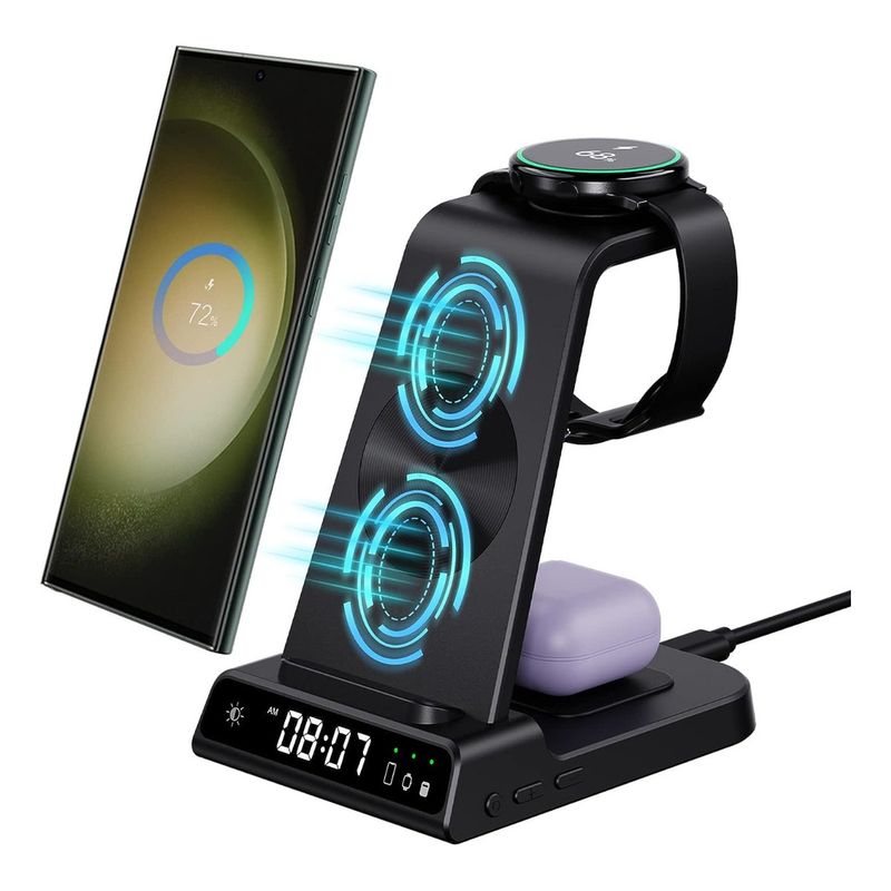 GENERICO - Base Stand 4en1 Carga Rápida Para Samsung Galaxy Watchbuds