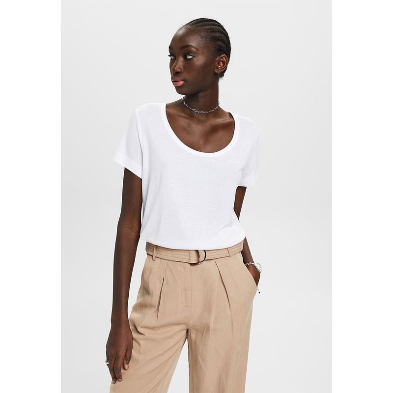 ESPRIT - Polera de Viscosa Cuello Redondo Mujer Esprit ESPRIT