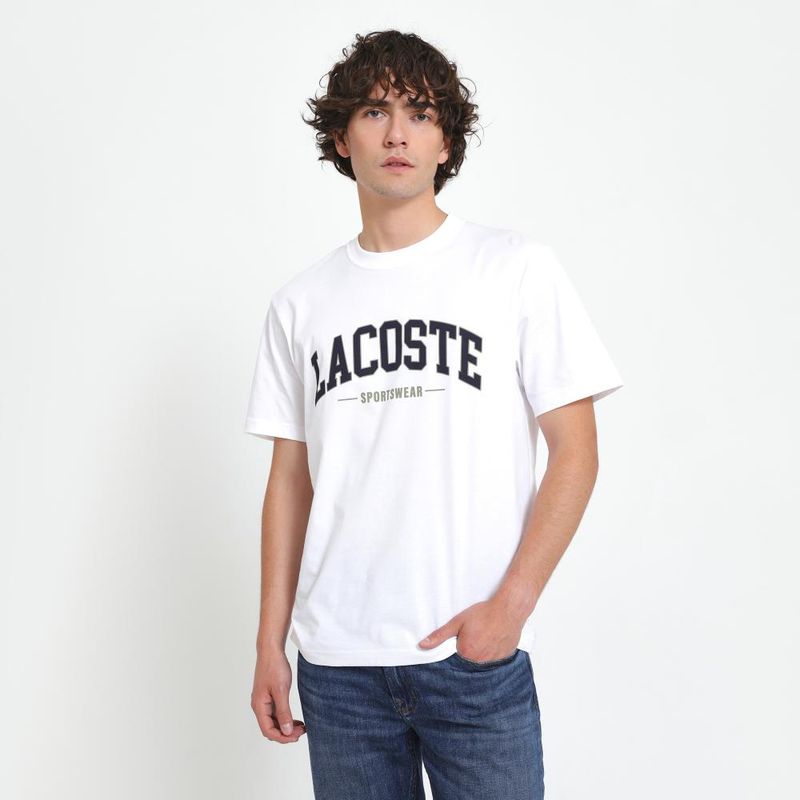 LACOSTE - Polera Lacoste TH6565 Hombre Blanco - Negro