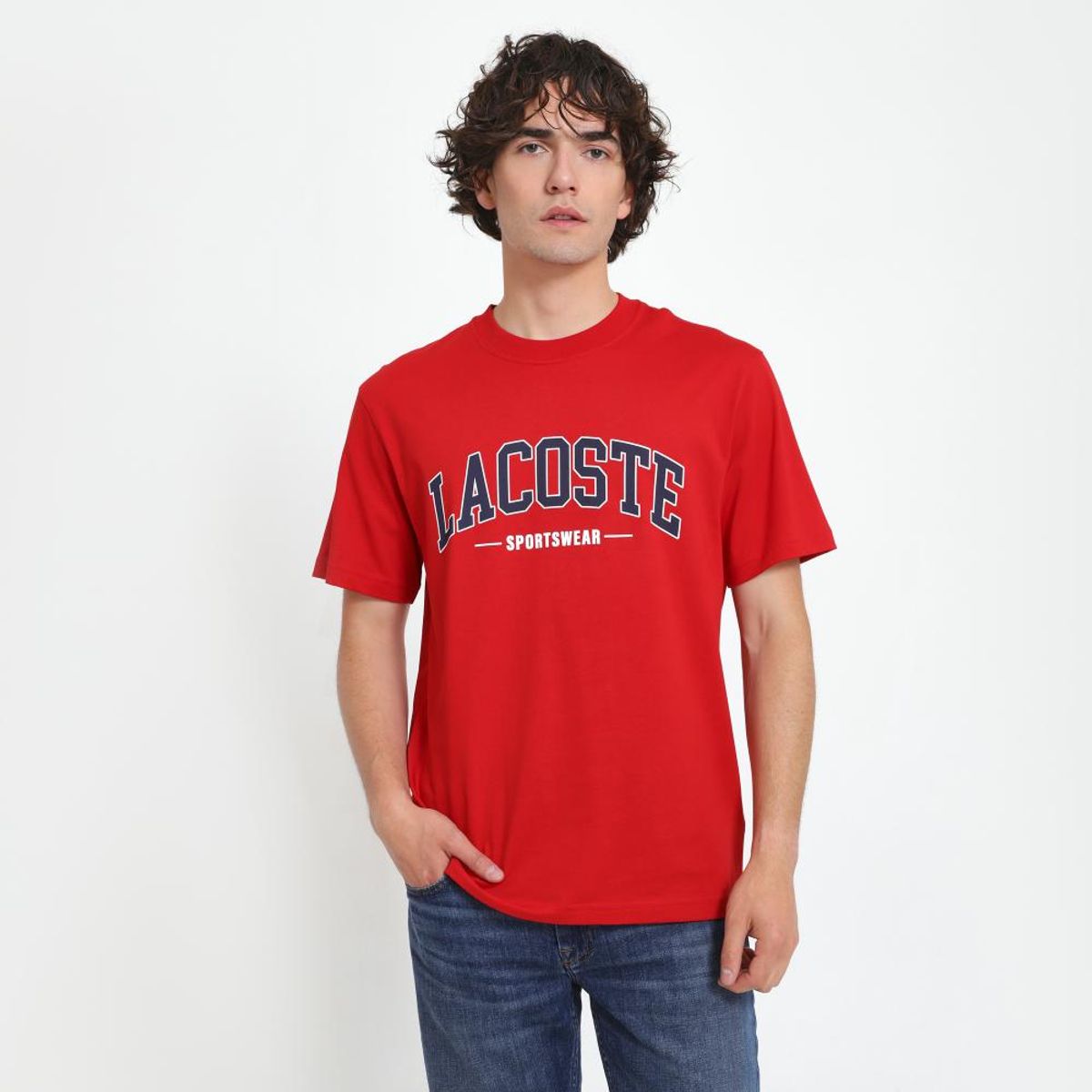 LACOSTE - Polera Lacoste TH6565 Hombre Blanco - Negro