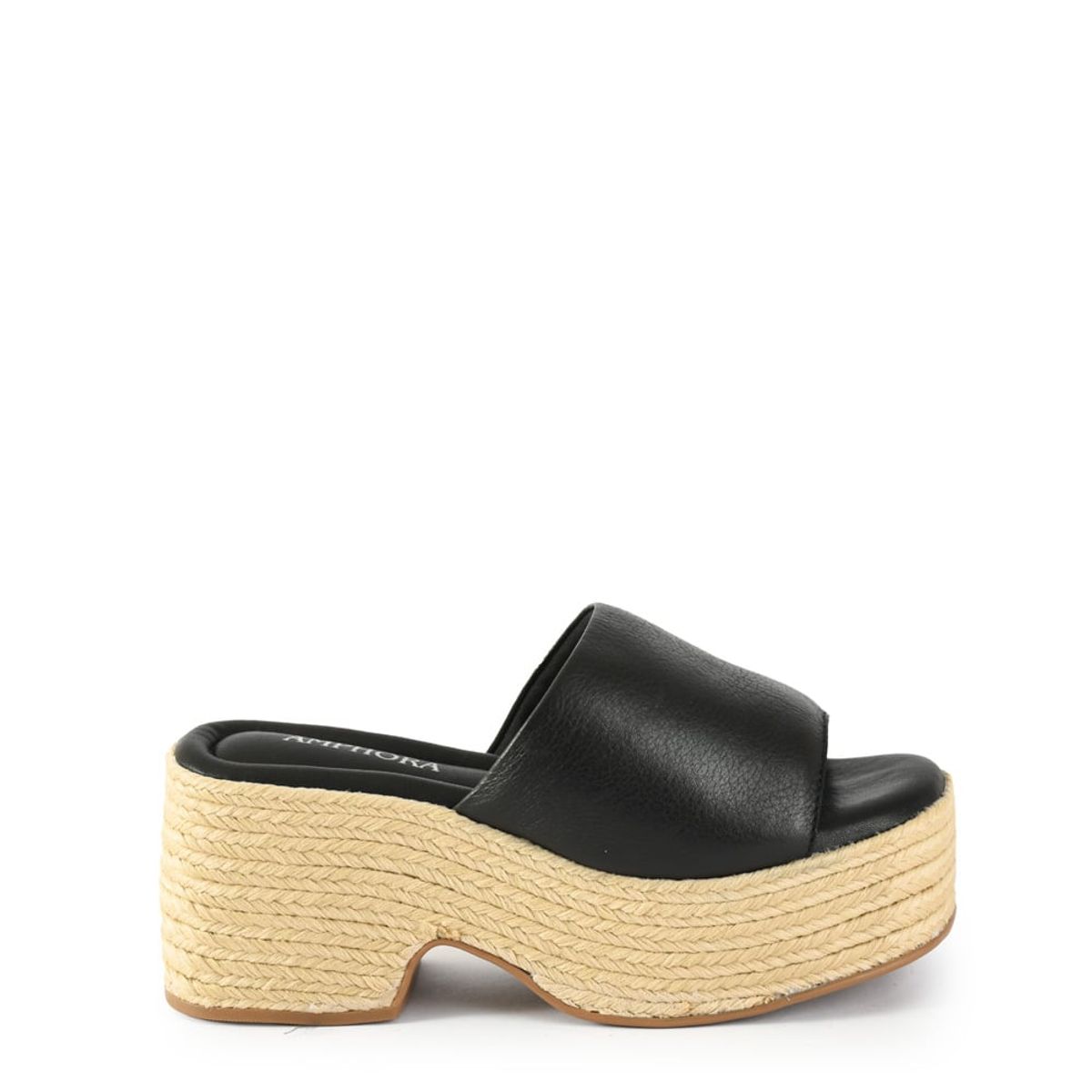 AMPHORA - Sandalia isabela cuero negro