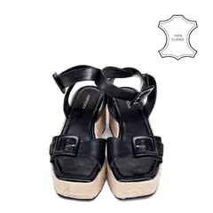 AMPHORA - Sandalia ruth cuero negro