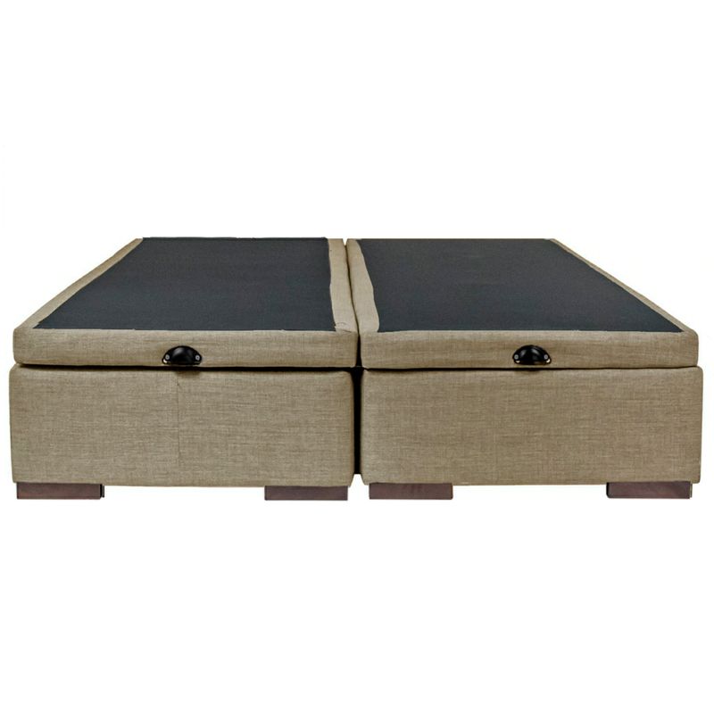 BLOCCARE - Base Baúl King Color Beige Con patas 4,5 cm con R. Colchon V. Elastico