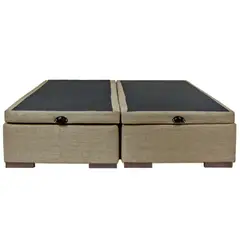 BLOCCARE - Base Baúl King Color Beige Con patas 4,5 cm con R. Colchon V. Elastico