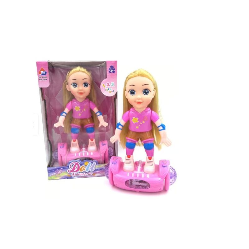 GENERICO - Muñeca Patineta Luces Música Balance Car Doll
