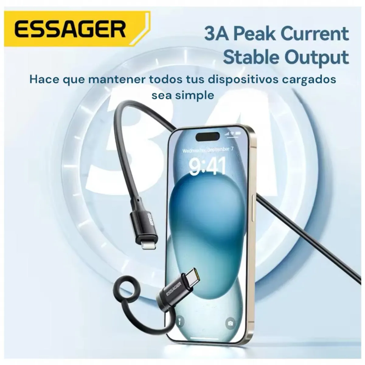ESSAGER - Adaptador Lightning a USB tipo C compatible con iphone ipad