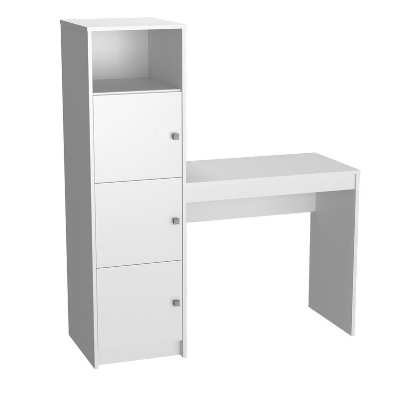 DF HOME - Escritorio Fortaleza con 3 puertas y 1 repisa Blanco B34.038