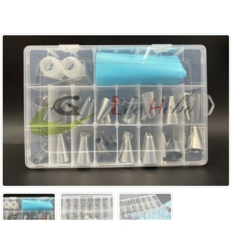 GENERICO - Set De Boquillas 37Pcs Con Estuche De Plastico Reposteria