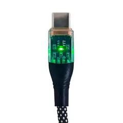 GEN - Cable Usb Tipo C Carga Rapida Luz Resistente Reforzado Malla - Multicolor