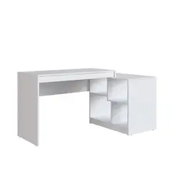 DF HOME - Escritorio con Librero Lateral Blanco B97038