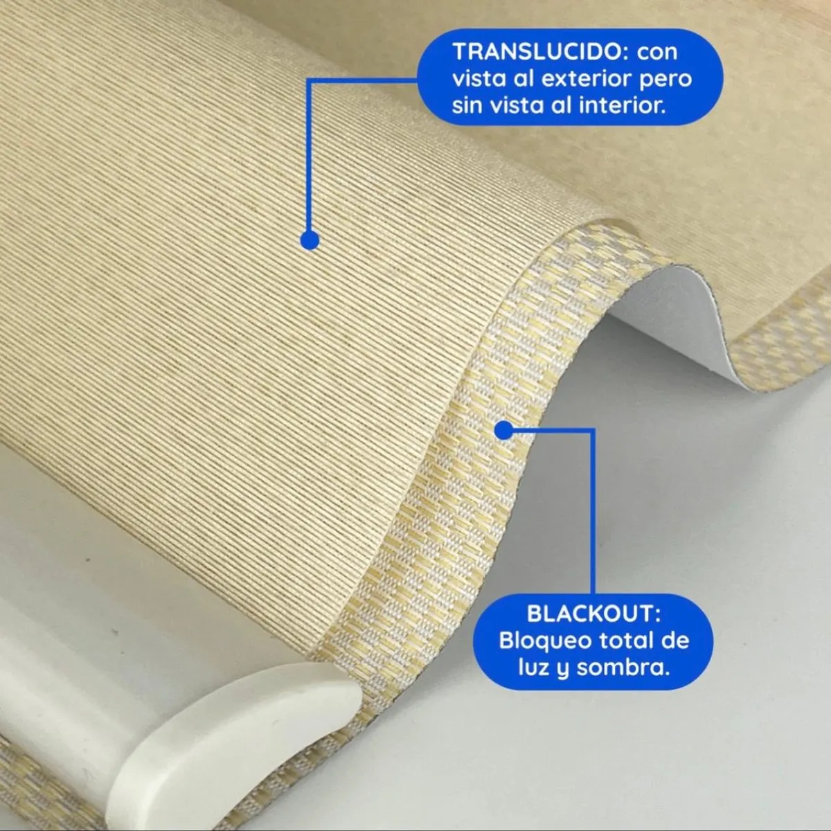 GENERICO - cortina doble beige visillo mas blackout 150x240