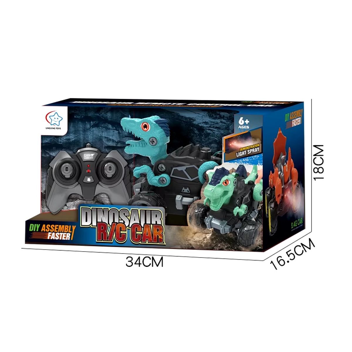 GENERICO - Auto Control Remoto Dinosaurio Juguete Velociraptor