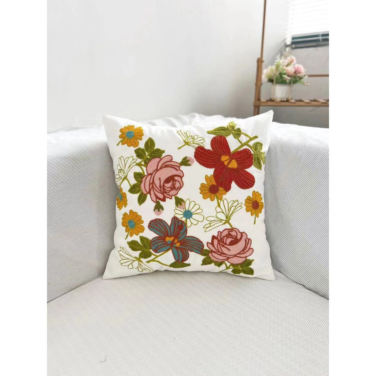 GENERICO - Funda De Cojin Decorativa Hermosos Bordado 45x45 A19…