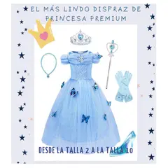 GENERICO - Disfraz Princesa Celeste Premium incluye accesorios T10