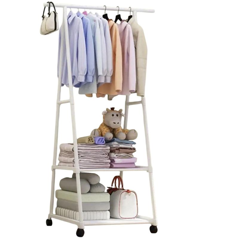 GENERICO - Perchero Organizador Exhibidor De Ropa Metálico Resistente Blanco