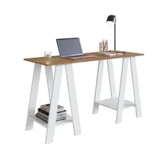 DF HOME - Escritorio Cavalete Castaño Blanco B61077