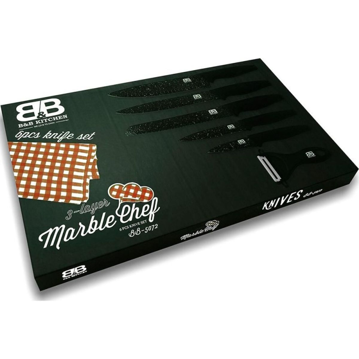 B&B - Set 5 Cuchillos de Cocina + pelador B&B Kitchen BB-5072