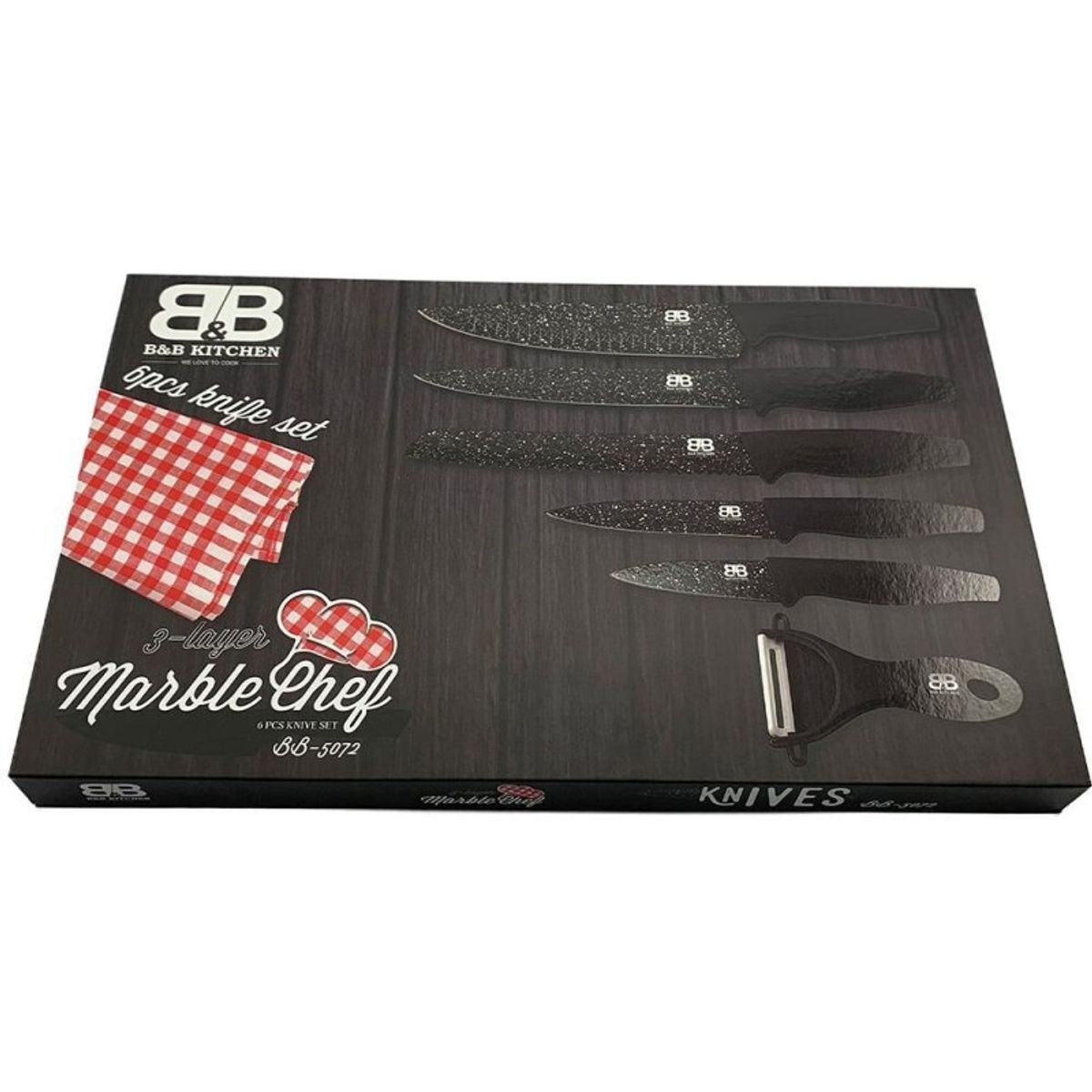 B&B - Set 5 Cuchillos de Cocina + pelador B&B Kitchen BB-5072