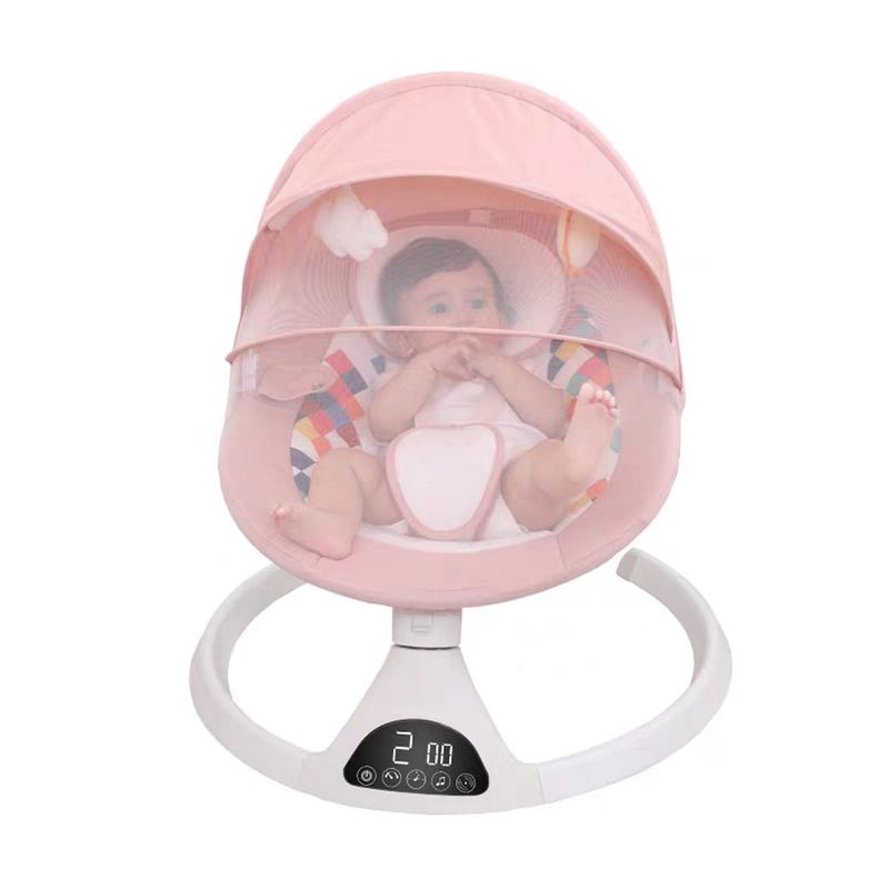 BABYMINE - Silla Mecedora Eléctrica Táctil para Bebé Rosa - BABYMINE