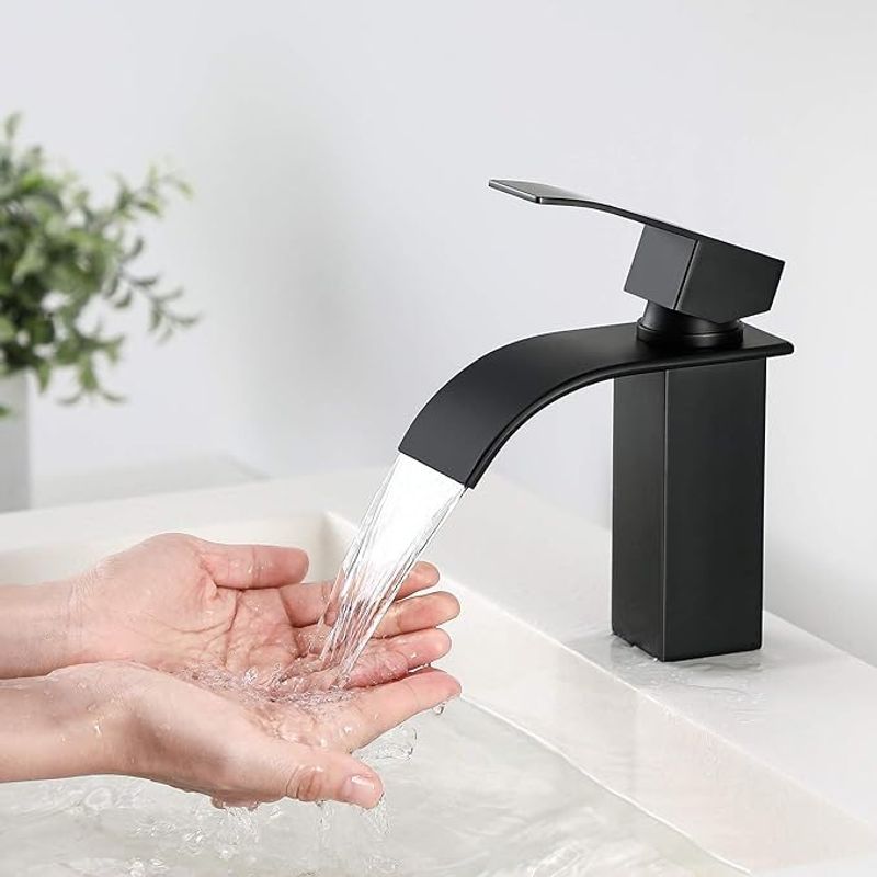 GENERICO - Grifo Llave Cascada Curva para Lavamanos Monomando