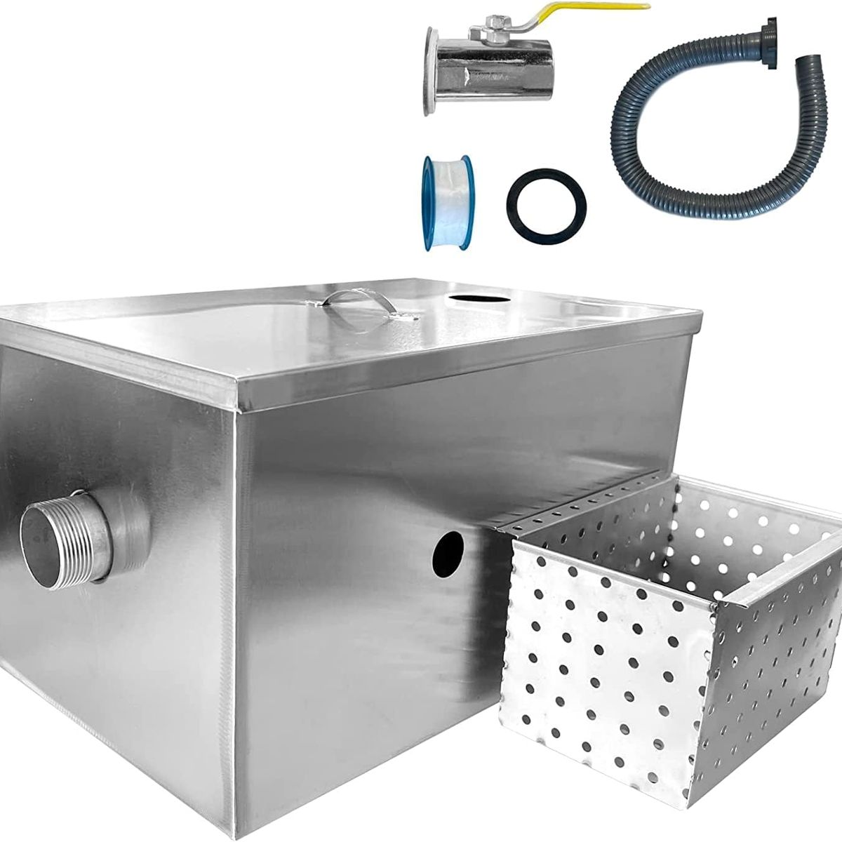 YOMYM - Separador De Agua Y Aceite De Acero Inoxidable Para Cocina 50×25×25cm