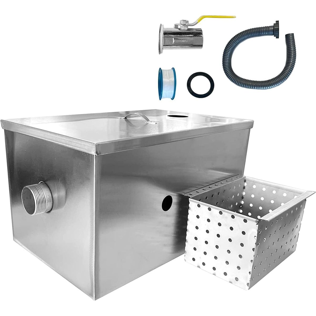 YOMYM - Separador De Agua Y Aceite De Acero Inoxidable Para Cocina 50×25×25cm