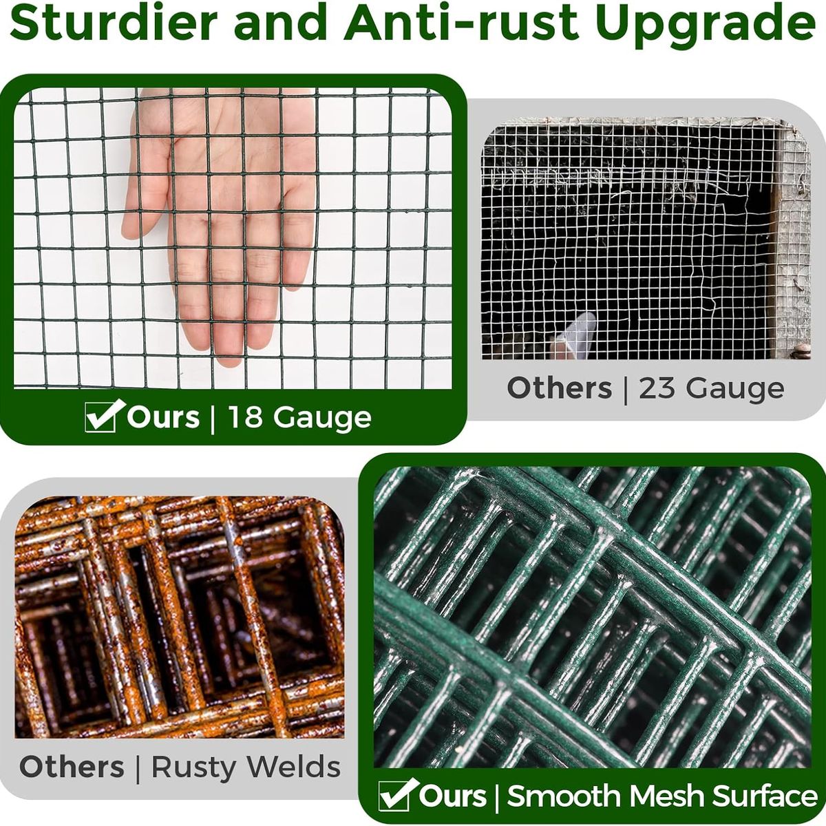 KUANGYE - Tejido Malla Ganadera Gallinera 90cm Alto X 10mt Largo