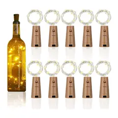 KUANGYE - Pack X20 Luces Corcho Hada Alambre Micro Led Boda Calido