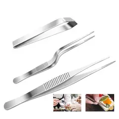 KUANGYE - Juego 3 Pinzas Cocina Emplatar Y Espina Pescado Gastronómica