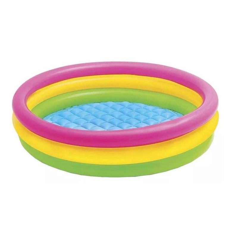 GENERICO - Piscina Inflable Redondo Rosa Amarilla Verde