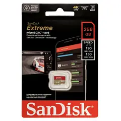 SANDISK - Memoria MicroSD Extreme 256GB 4K UHD Alta velocidad 190Mbs