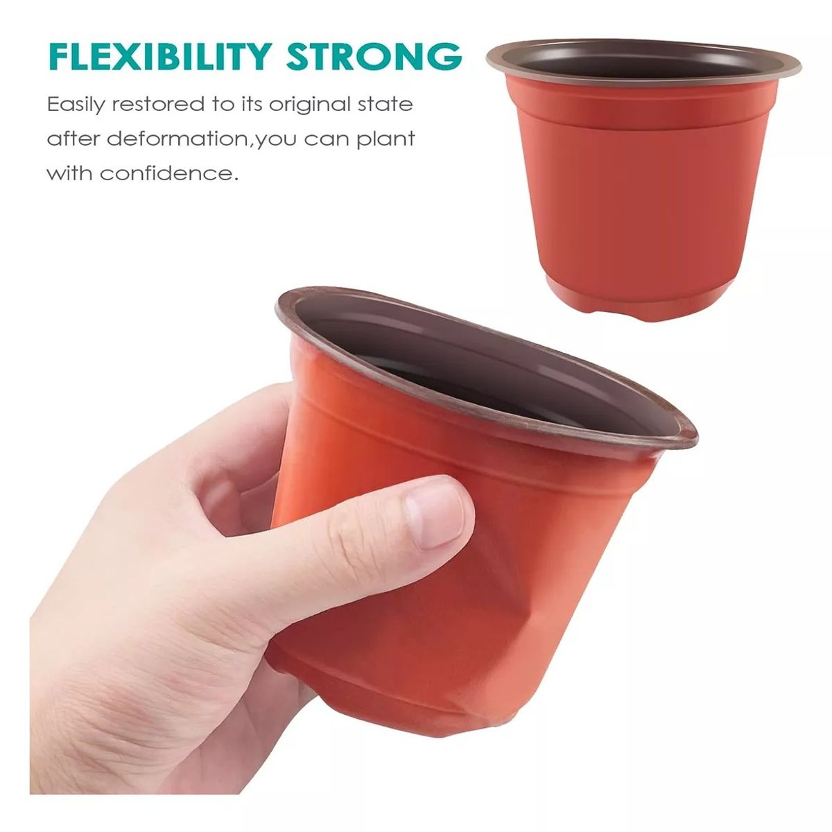 KUANGYE - Pack 135 Maceteros Flexibles 9x8 Terracota Kit Inicial