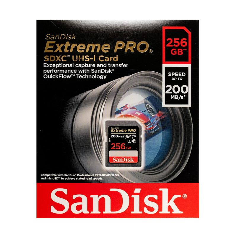 SANDISK - Tarjeta de memoria Memoria SDXC SanDisk Extreme Pro 256GB 200MBS