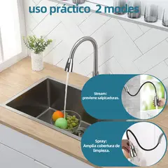 GENERICO - Llave Lavaplatos Grifo Cocina Monomando Giratorio Extensible