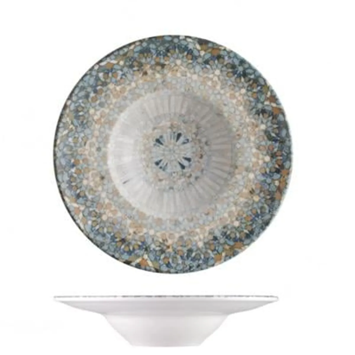 BONNA - Plato Porcelana Luca Mosaic Pasta 28cm Set 6 Pcs