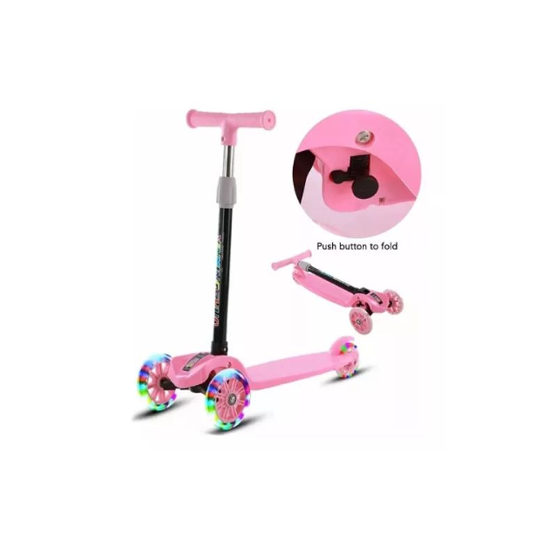GENERICO - Scooter Led Monopatí Triscooter Para Niño ROSA