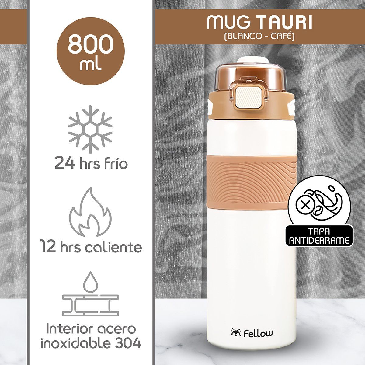 FELLOW - Termo Botella Termica Tauri By Fellow Mug Agua Cafe 800ML