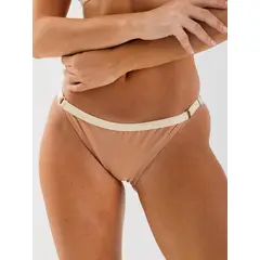 DAIKIRI BIKINIS - Daikiri Bottom de Bikini Mujer Cafe Liso Culote Ajustable UV 50+