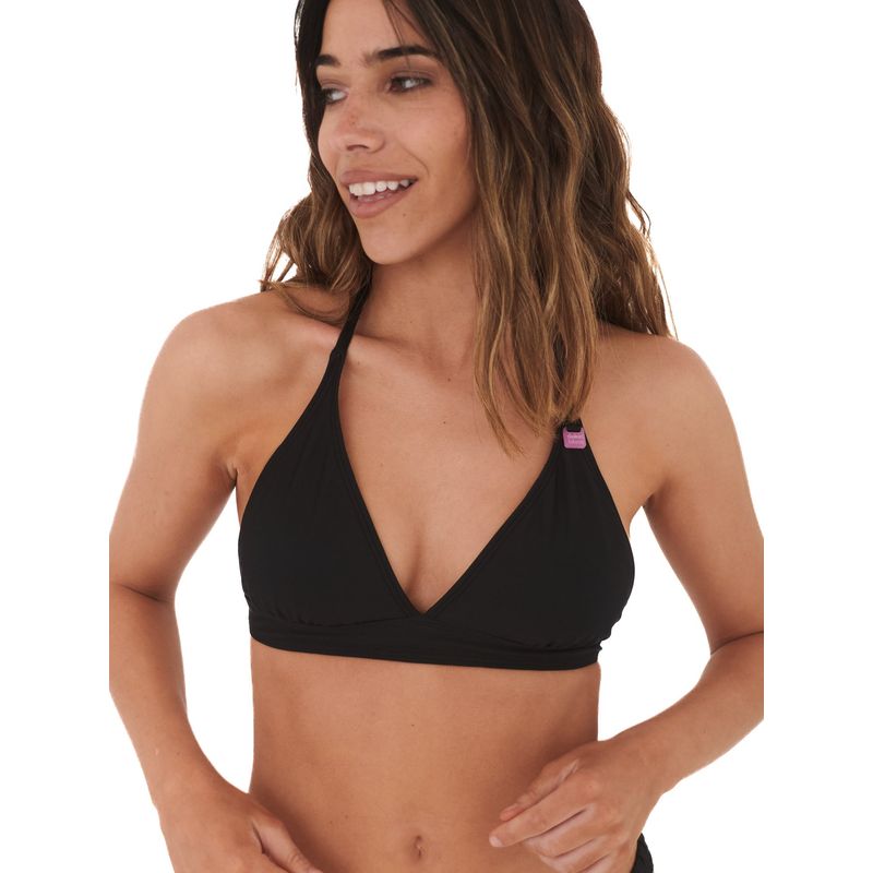 DAIKIRI BIKINIS - Daikiri Top de Bikini Mujer Negro Liso Triángulo Ajustable UV 50+