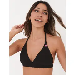 DAIKIRI BIKINIS - Daikiri Top de Bikini Mujer Negro Liso Triángulo Ajustable UV 50+