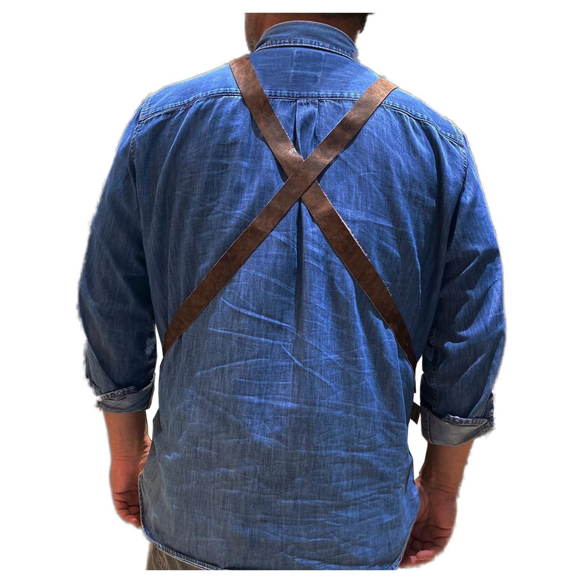 MOO HOGAR - Pechera Cuero Natural una Pieza 72 X 52 cm Correas Cruzadas