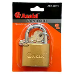 GENERICO - Candado De Seguridad Profesional 50mm Acero 3 Llaves Asaki