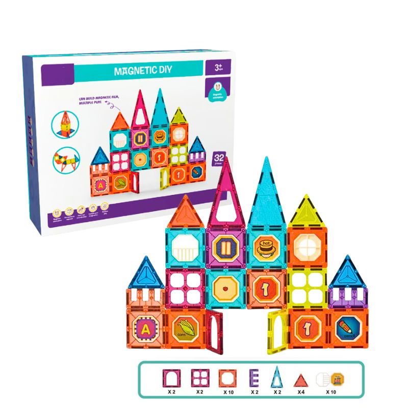 GENERICO - Bloques De Construcción 3d Magnéticos Didáctica Para Niños