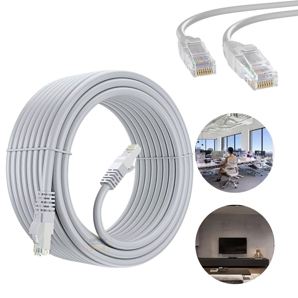 IRM - Cable de red cat 5 de 10 metros rj45 Gris